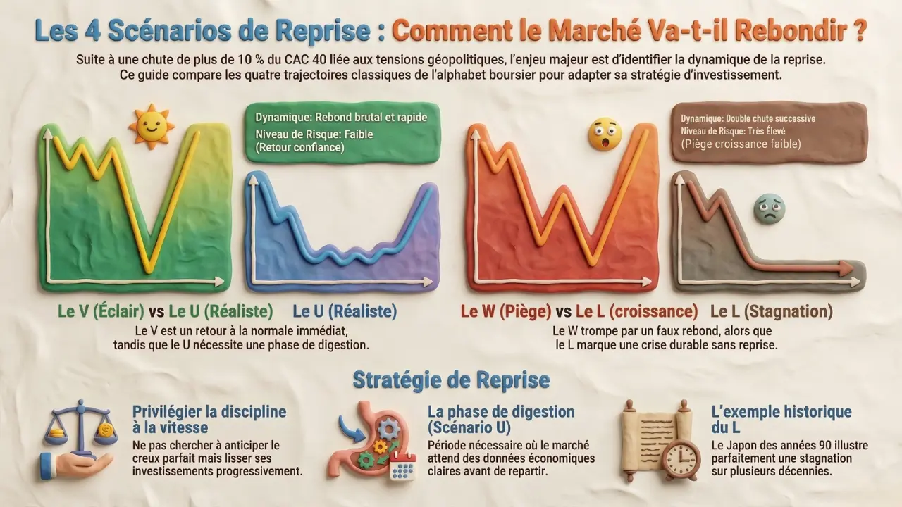 Infographie — Bourse (mars 2026) : choc énergétique, risque de stagflation et marchés sous tension