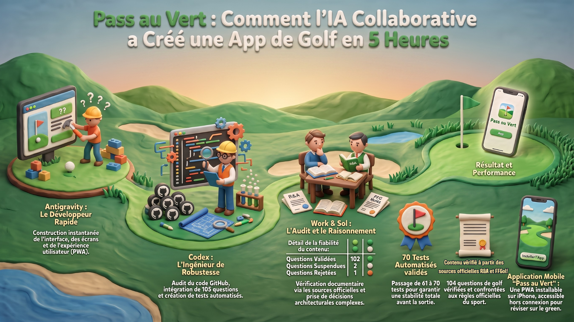 Infographie — Créer une application avec ChatGPT Work et Codex : du simple quiz à Pass au Vert