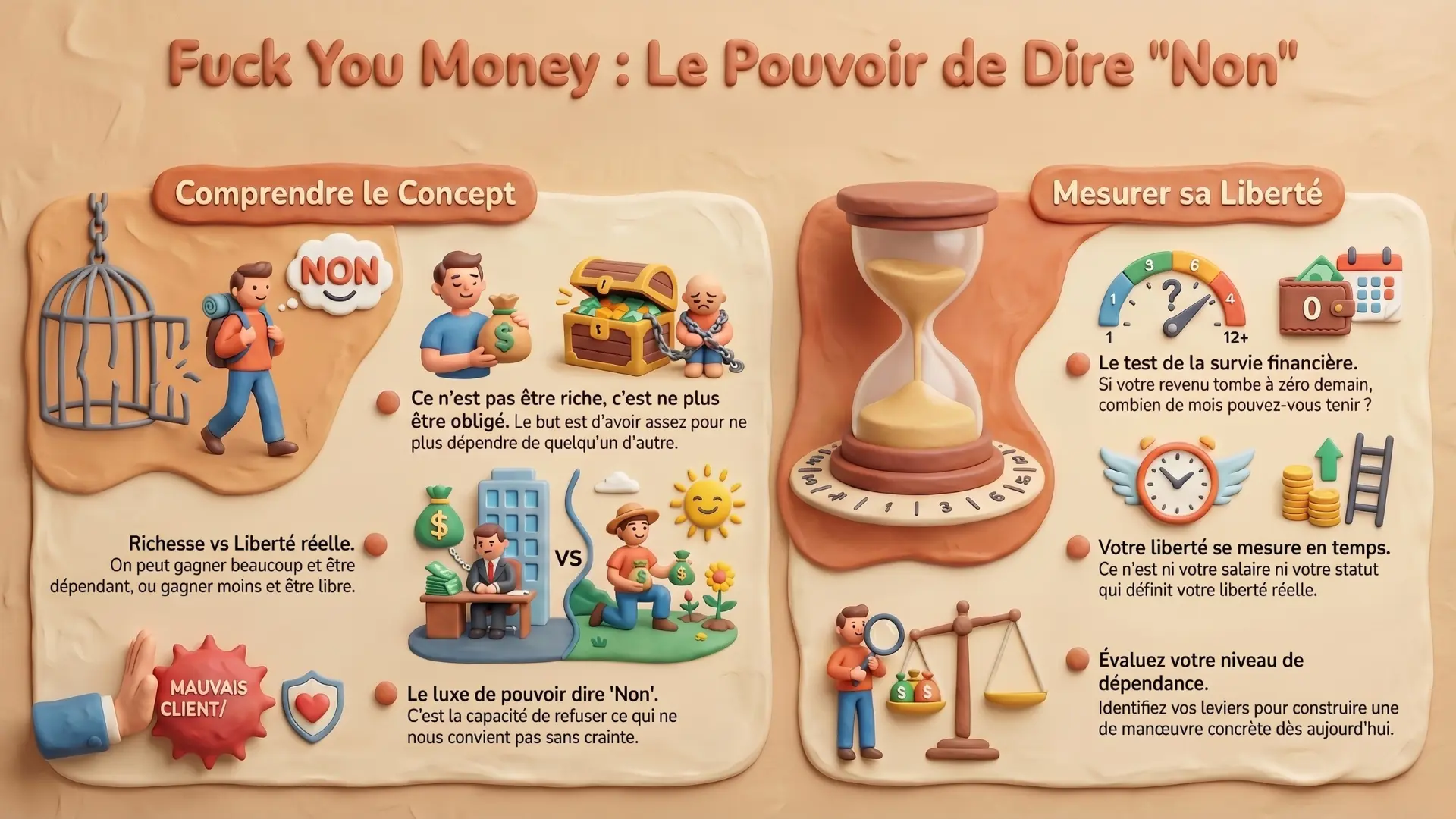 Infographie — Fuck You Money : pourquoi l’indépendance financière, ce n’est pas devenir riche mais être libre