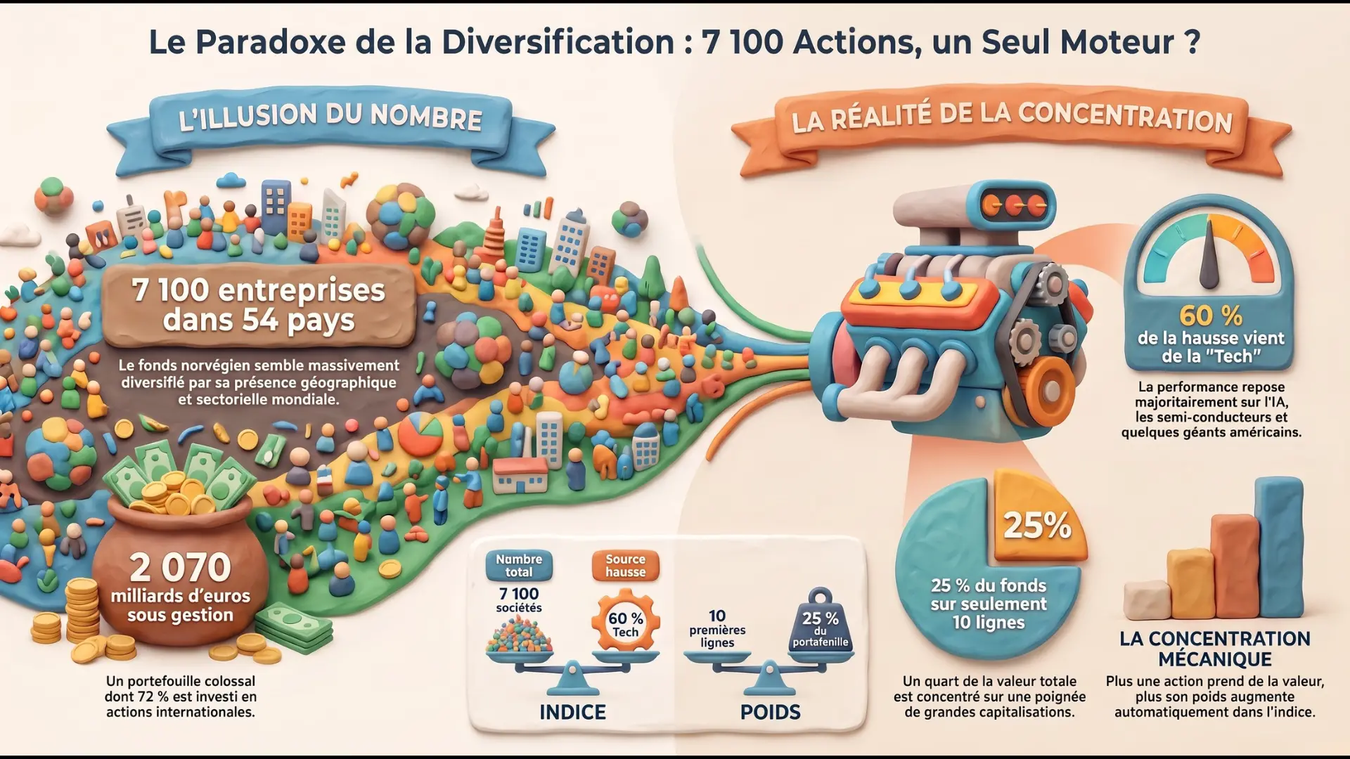 Infographie — Hebdo Bourse du 15 août 2026 : CAC 40 en pause, le piège de la fausse diversification