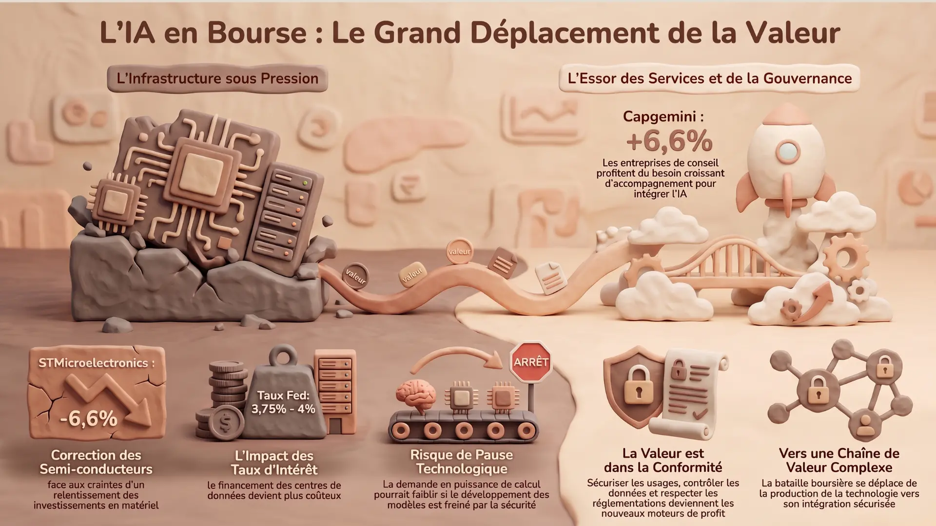 Infographie — Hebdo Bourse du 19 septembre 2026 : l’IA ne recule pas, sa chaîne de valeur se recompose