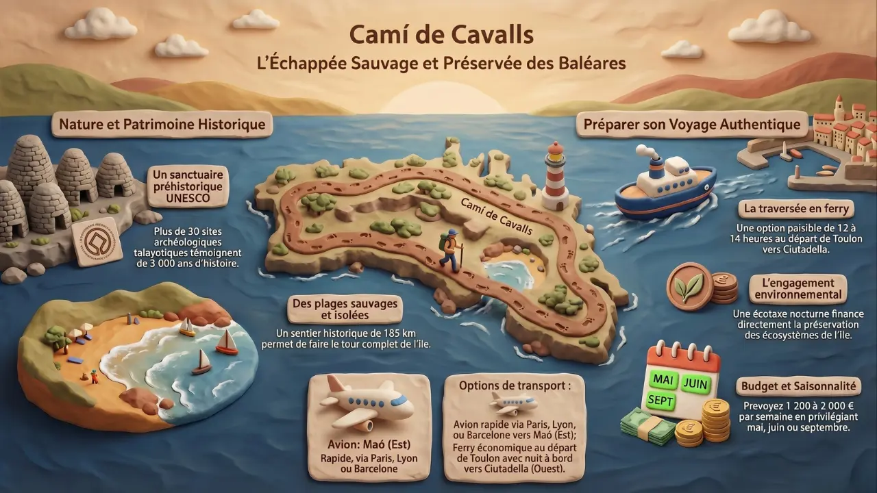 Infographie — Minorque : l’île préservée des Baléares entre criques secrètes et slow travel