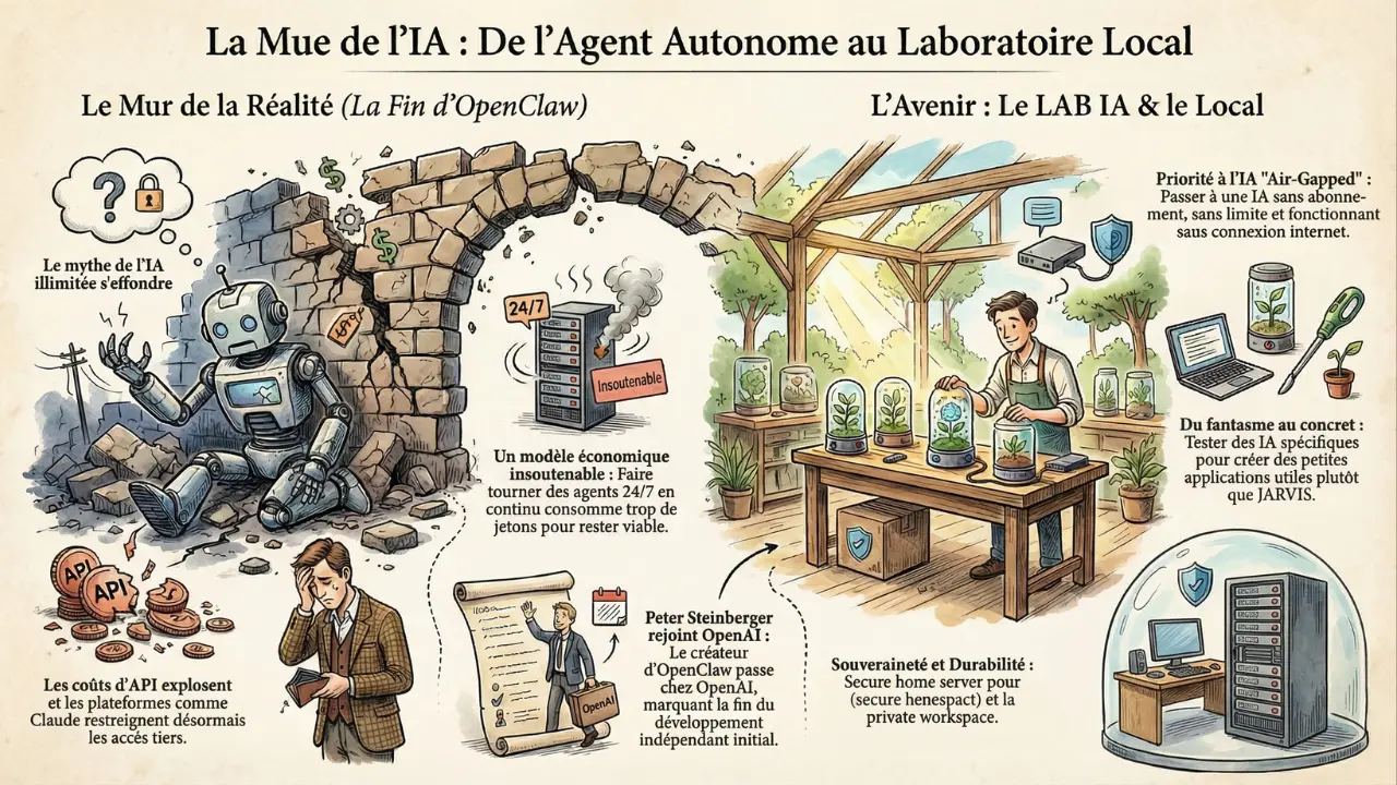 Infographie — OpenClaw : la fin de l’IA illimitée ? Analyse d’un tournant majeur