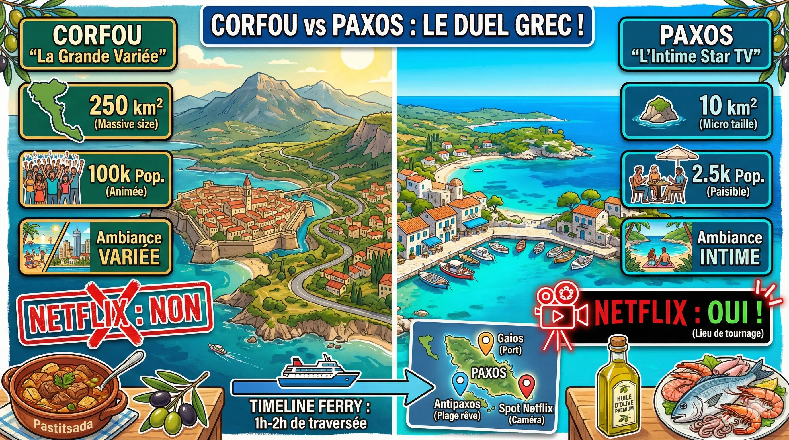 Infographie — Paxos Grèce 2025 : l’île ionienne secrète révélée par Netflix