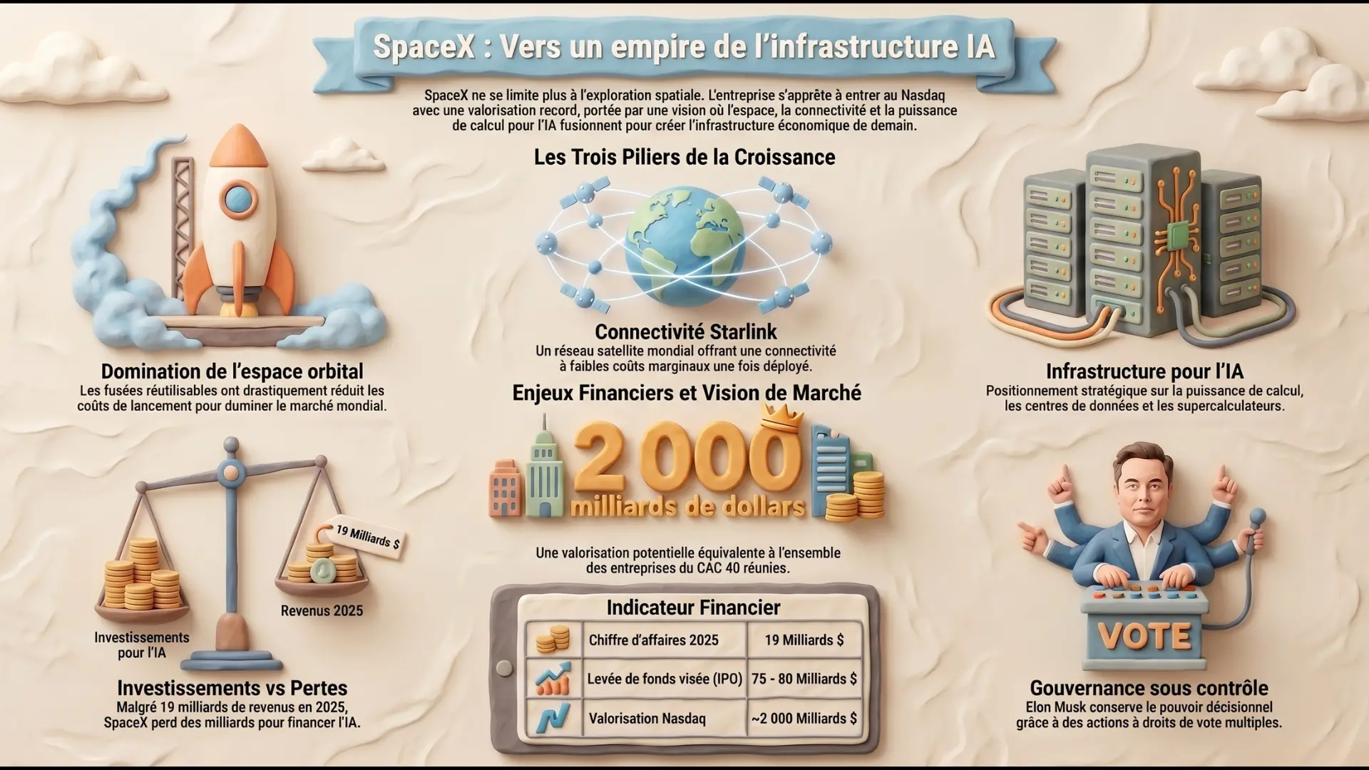 Infographie — SpaceX, IA, pétrole, inflation : les marchés sous tension | Hebdo Bourse